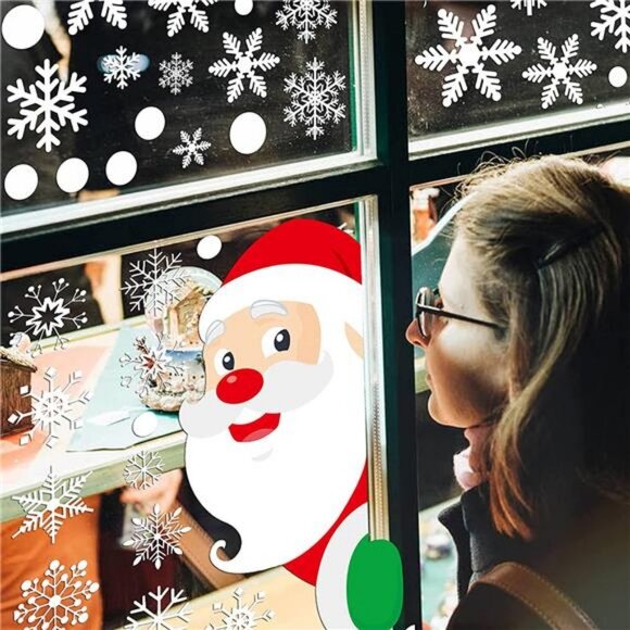 406pcs 8sheets Christmas Window Decals Snowflakes Christmas Decorations - Picture 4 of 6